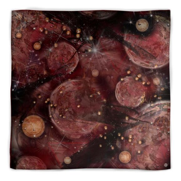 Galactic Meteor Shower Square Pure Silk Square Scarf - Picture 5 of 10